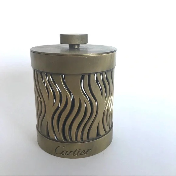 Vintage Mid Century Cartier Brass Candle Holder With Lid - Picture 8 of 8